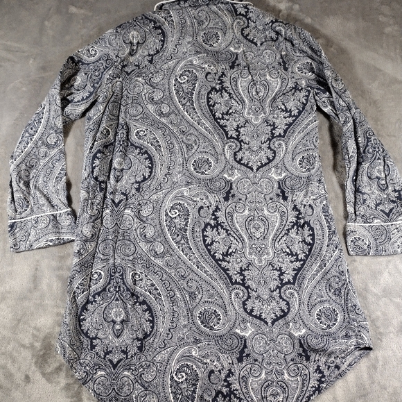Lauren Ralph Lauren Paisley Monogram Logo Sleepshirt Women M Pajamas Loungewear - Picture 5 of 9